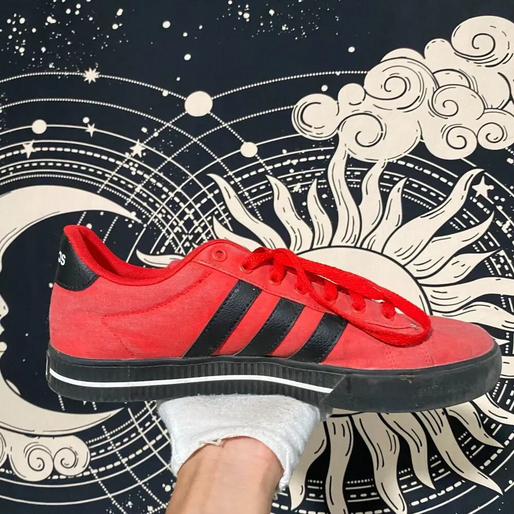 Adidas Daily 3.0 HP6493 Athletic Sneaker Men's 10 Red Synthetic Jogging Running